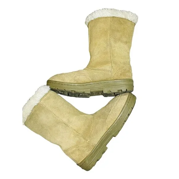 SONOMA Women's Mid Calf Boots Leather Suede Camel Tan Warm Aurora Sz 7.5 M - Picture 6 of 11